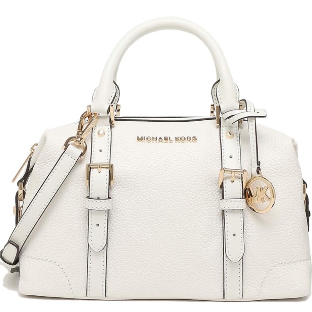 MICHAEL KORS SMALL DUFFLE SATCHEL CLASSIC GOLD LOGO 35H9GYJS5L optic white